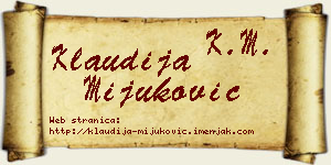 Klaudija Mijuković vizit kartica